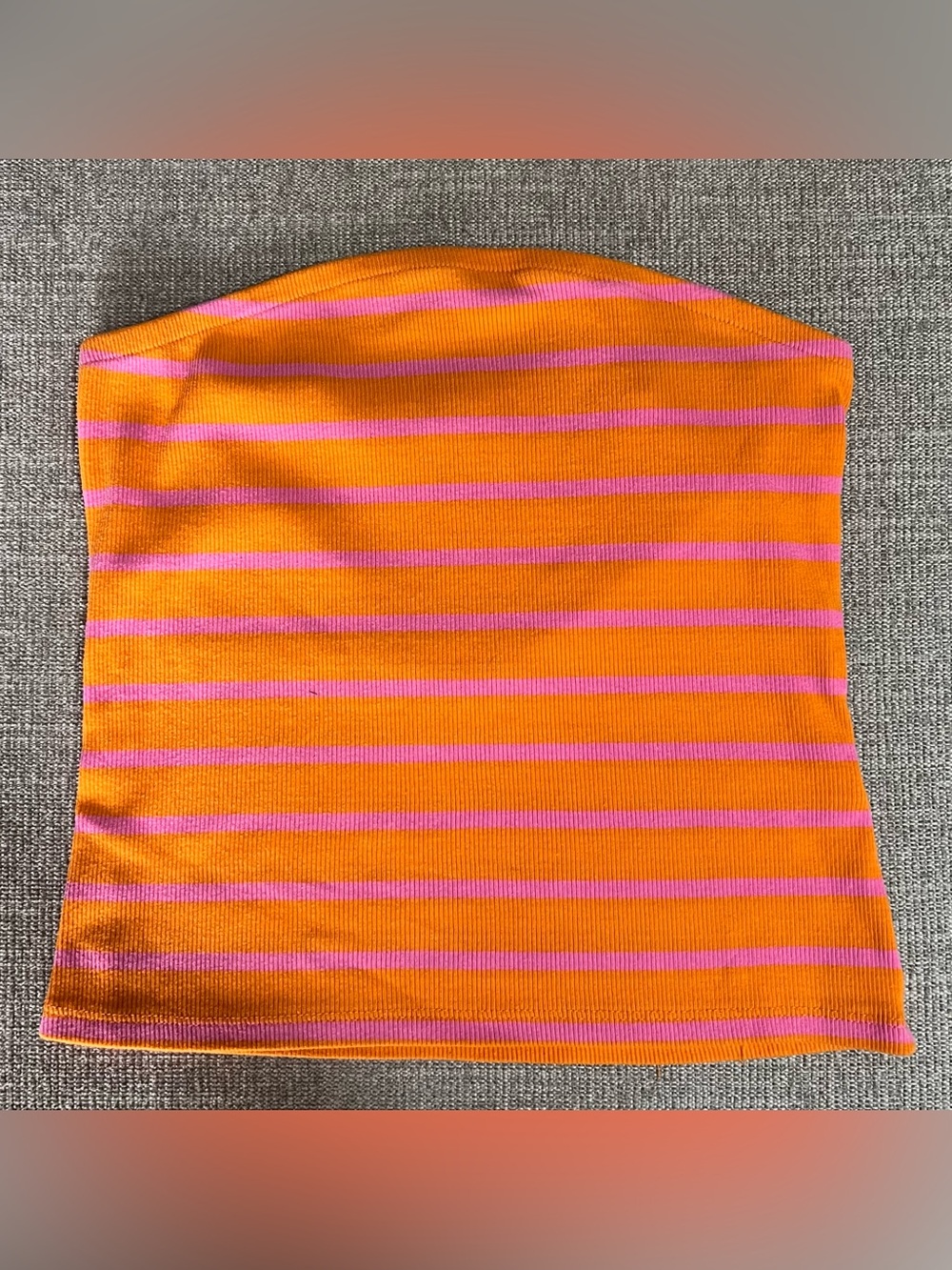 Papaya Striped Tube Top